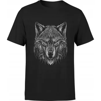VLK TRIČKO S VLKEM PÁNSKÉ S POTISKEM ČERNÉ 3XL PÁNSKÉ TRIČKO TRIČKO