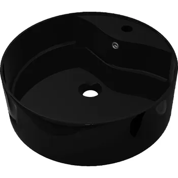 Umyvadlo Keramické umyvadlo na desku, černé, 465 x 155 mm, Průměr odtoku 4,5 cm