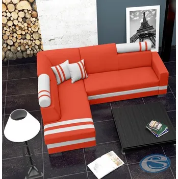 Sedací souprava Rohová sedací souprava R1 oranžovo-bílá