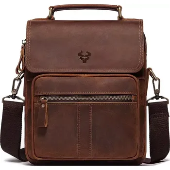 Humerpaul pánská kožená taška Crazy horse Régis Hnědá 7L