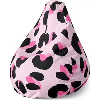 Sedací pytel Sablio Sedací vak Pear Růžový gepard - 140 x 100 x 25 cm