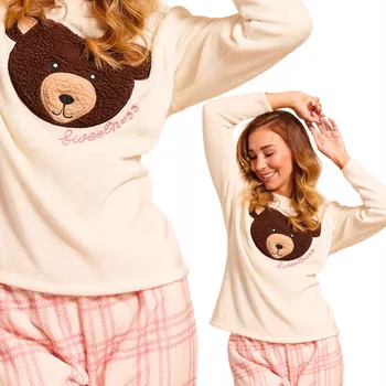 Dámské pyžamo Dámské pyžamo Sorbetto polyester béžové, velikost XL