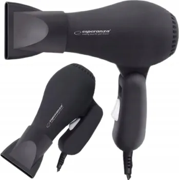 Fén CESTOVNÍ FÉN NA VLASY ČERNÝ VÝKONNÝ 750W SKLÁDACÍ + KONCENTRÁTOR