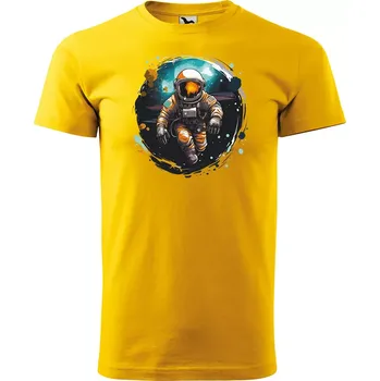 Pánské tričko Sablio Tričko s potiskem Astronaut 1 - žluté S