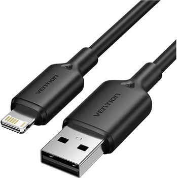 Datový kabel Vention USB 2.0 Type-A Male to Lightning Male 2.4A Cable 2M Black PVC Type