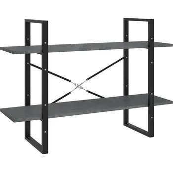 Knihovna Industriální regál na knihy, masivní borovicové dřevo, šedý, 100x30x70 cm