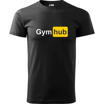 Sablio Tričko s potiskem Gymhub - černé 3XL
