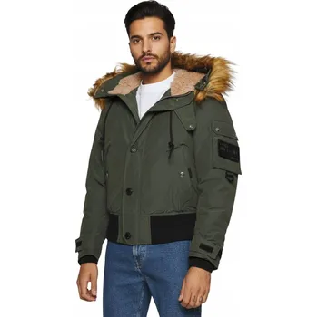 Moto bunda Bunda DIESEL pánská khaki s kapucí zimní teplá moderní pohodlná vel. M
