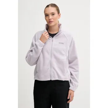 Dámská mikina Fleecová mikina Columbia Benton Springs dámská, fialová barva, hladká, 2136221 04X, vel. L