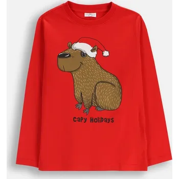 Dětské Tričko Červené Dárek Vánoční Chlapecké Velikost 128 Coccodrillo ZC