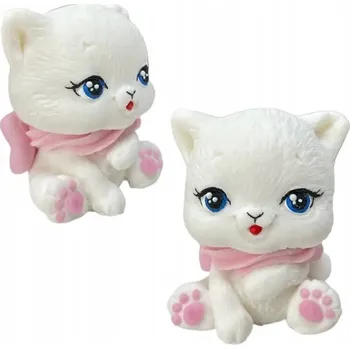 Bílá kočička cukrová figurka na dort