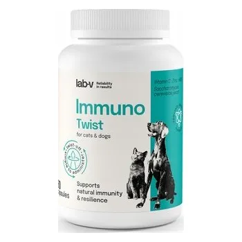Lab-v Immuno Twist – podpora imunity a vitality pro psy a kočky, 60 kapslí twist off