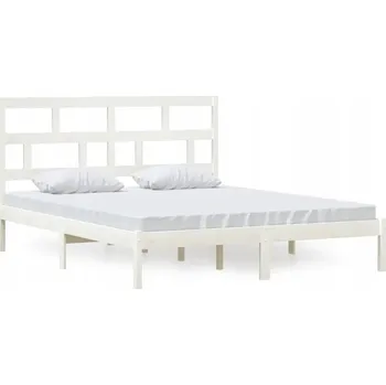 Postel Dřevěná manželská postel VidaXL 160x200 cm bílá