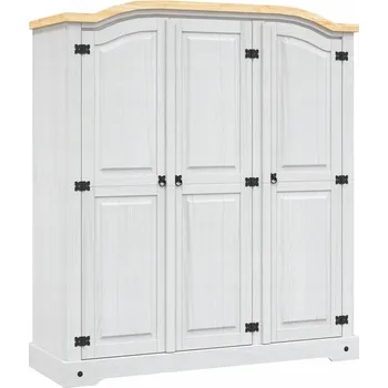 Šatní skříň Skříň Corona v mexickém stylu, masivní borovicové dřevo, bílá/hnědá, 151x52x