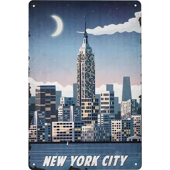 Obraz Plakát Kovová dekorativní cedule retro vintage NEW YORK CITY
