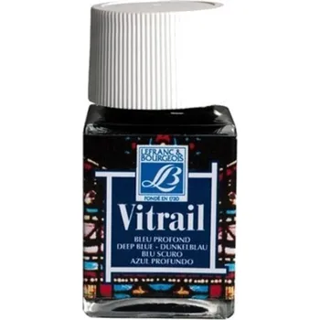 Speciální výtvarná barva Lefranc & Bourgeois Vitrail Barva na sklo 465 Deep Blue 50 ml 1 ks