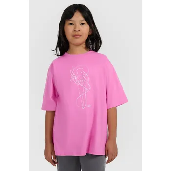 Dívčí tričko 4F dětské tričko růžové bavlna velikost 146