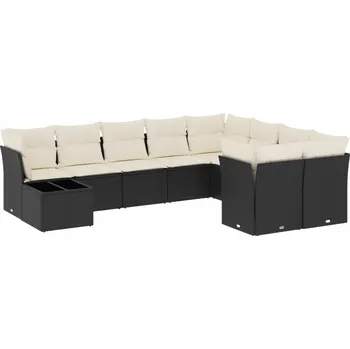 Modulární zahradní nábytek z PE ratanu, černý, 62 x 62 x 69 cm