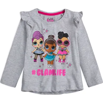 Dívčí tričko LOL SURPRISE Dívčí tričko L.O.L.SURPRISE GLAMLIFE šedé Velikost: 116