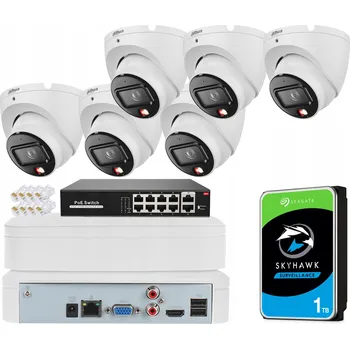 Bezpečnostní kamera IP Monitorovací Sada 6MPx Dahua, 6 Kamer IPC-HDW1639T-A-IL Smart Dual Light