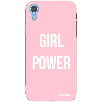 Pouzdro na mobilní telefon Picasee silikonový průhledný obal pro Apple iPhone XR - Dívčí síla