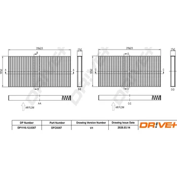Klimatizace automobilu Kabinový (pylový) filtr DRIVE+ DP1110.12.0357