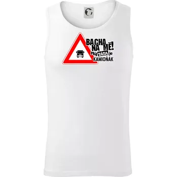 Bacha na mě! Můj táta je kamioňák - Tílko pánské Core - S ( Bílá )