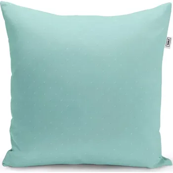 Polštář Sablio Polštář Bílé čárky na tyrkysové - 50x50 cm