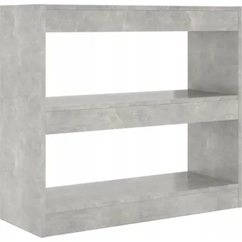 Knihovna Regál na knihy / dělicí stěna pokoje, dřevotříska, šedá betonu, 80x30x72