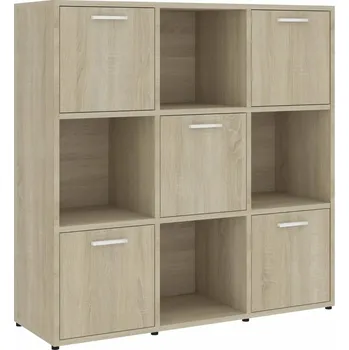 Knihovna Regál na knihy s 9 přihrádkami dub sonoma 90x30x90 cm