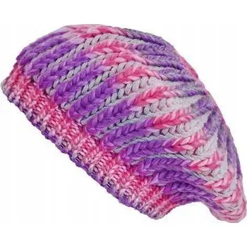 Čepice Dětský růžovo-šedý baret Ambra, vel. 54