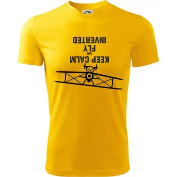 Chlapecké oblečení Keep Calm and Fly Inverted - Dětské triko sportovní (dresovina) - 134 cm/8 let ( Žlutá )