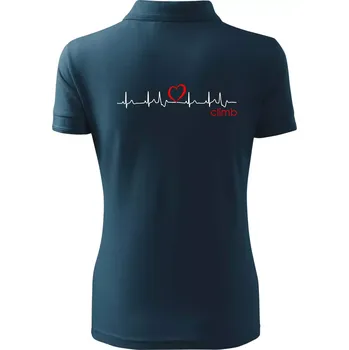 Moje srdce bije pro climb (horolezení) - Polokošile dámská Pique Polo - XS ( Námořní modrá (téměř černá) )