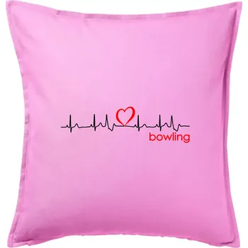 Polštář Moje srdce bije pro Bowling - Polštář 50x50 - 50x50 - Pouze potah ( Růžová )