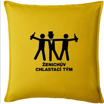 Polštář Ženichův chlastací tým - Polštář 50x50 - 50x50 - Pouze potah ( Žlutá )