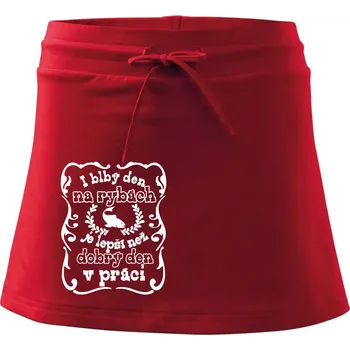 Dámská sukně I blbý den na rybách - Sportovní sukně - two in one - M ( Červená )