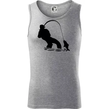 Pánská móda Rybář tahající rybu - Tílko pánské Core - L ( Tmavě šedý melír )