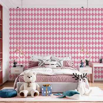 Tapeta Sablio Tapeta Růžovobílé kosočtverce - 125x75 cm