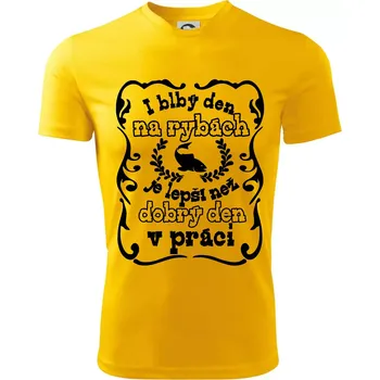 Chlapecké tričko I blbý den na rybách - Dětské triko sportovní (dresovina) - 158 cm/12 let ( Žlutá )