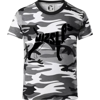 Chlapecké tričko Maďarský ohař - Dětské maskáčové triko - 104-110cm / 3-4 roky ( Šedý maskáč )