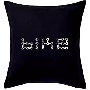 Polštář Bike nápis řetěz - Polštář 50x50 - 50x50 - Pouze potah ( Černá )