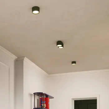 SOLLUX LIGHTING Stropní světlo RIBLA, olivově zelené, Ø 10 cm, kov, GX53 olivově zelená 1 x 10 W LED - Doprava zdarma