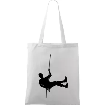 Visící horolezec - Taška bavlněná - 42 x 38 cm ( Bílá )