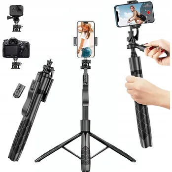 Selfie tyč DRŽÁK TYČ SELFIE BLUETOOTH STATIV TRIPOD S NASTAVITELNOU VÝŠKOU