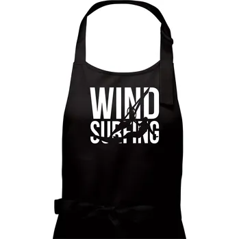 Kuchyňská zástěra Windsurfing nápis - Pánská zástěra na vaření - Univerzální velikost ( Černá )
