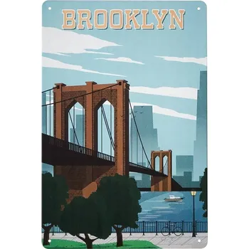 Obraz Plakát Kovová dekorativní cedule retro vintage BROOKLYN