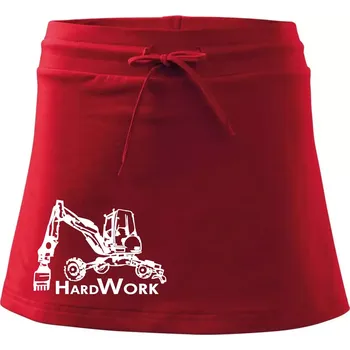 Dámská sukně Hard Work kráčivý bagr - Sportovní sukně - two in one - XS ( Červená )