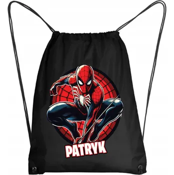 Školní batoh Černý Školní Vak na Tělocvik, Batoh do Školky Spiderman PAVOUK + JMÉNO 5