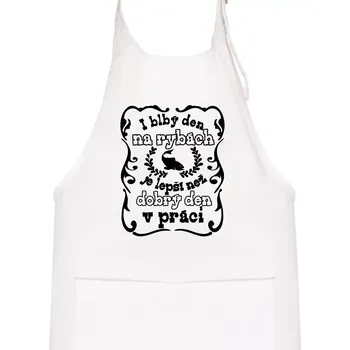 Kuchyňská zástěra I blbý den na rybách - Dětská zástěra na vaření - Univerzální velikost ( Bílá )