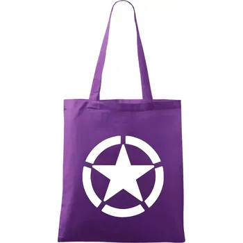 Nákupní taška Army hvězda - Taška bavlněná - 42 x 38 cm ( Fialová )